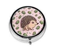 Petit pilulier portable pour poche et sac à main - Joli organisateur de médicaments - Motif hérisson de dessin animé - Pilulier de voyage pour vitamines et huiles de poisson