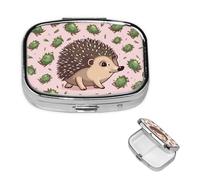 Petit pilulier portable pour poche et sac à main - Joli organisateur de médicaments - Motif hérisson de dessin animé - Pilulier de voyage pour vitamines et huiles de poisson
