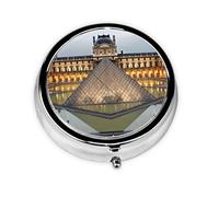 Petit pilulier portable pour poche et sac à main - Joli organisateur de médicaments - Musée du Louvre à Paris - Pilulier de voyage pour vitamines et huiles de poisson
