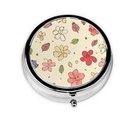 Petit pilulier portable pour poche et sac à main - Pilulier portable - Joli organisateur de médicaments - Jolis motifs floraux - Pilulier de voyage pour vitamines et huiles de poisson