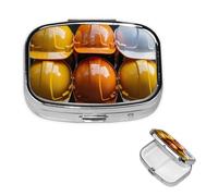 Petit pilulier portable pour poche et sac à main - Pilulier portable - Joli organisateur de médicaments - Casques de construction - Pilulier de voyage pour vitamines et huiles de poisson
