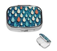 Petit pilulier portable pour poche et sac à main, pilulier portable, joli organisateur de médicaments, gouttes d'eau, pois, pilulier de voyage pour vitamines et huiles de poisson