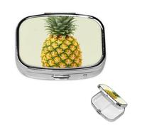 Petit pilulier portable pour poche et sac à main, pilulier portable, joli organisateur de médicaments, ananas frais, pilulier de voyage pour vitamines et huiles de poisson
