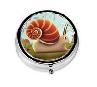 Petit pilulier portable pour poche et sac à main, pilulier portable, organisateur de médicaments, escargot mignon, pilulier de voyage pour vitamines et huiles de poisson