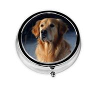 Petit pilulier pour poche et sac à main, pilulier portable, joli organisateur de médicaments, Golden Retriever, pilulier de voyage pour vitamines et huiles de poisson