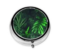 Petit pilulier pour poche et sac à main, pilulier portable, joli organisateur de médicaments, plante tropicale verte, pilulier de voyage pour vitamines et huiles de poisson