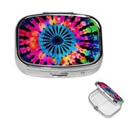 Petit pilulier pour poche et sac à main, pilulier portable, joli organisateur de médicaments, style tribu exotique, tie-dye, pilulier de voyage pour vitamines et huiles de poisson