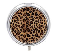 Petit pilulier rond à imprimé léopard - Étanche - Pour poche et sac à main - Pratique au quotidien
