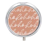 Petit pilulier rond avec miroir à 3 compartiments pour sac à main ou poche en métal - Cadeau de voyage - HoHoHo de Noël