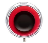 Petit pilulier rond et portable avec plaque rouge et noire - Étanche - Organiseur de voyage pour poche, sac à main et commodité quotidienne
