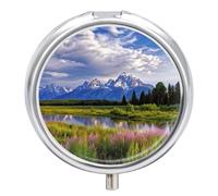 Petit pilulier rond étanche - Portable - Grand Teton Reserve - Étui de voyage pour vitamines, sac à main ou poche