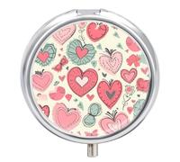 Petit pilulier rond « Happy Mother's Day » avec 3 compartiments - Organiseur de médicaments portable en métal - Mini médicament de voyage - Supplément de vitamines pour sac à main