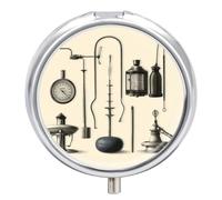 Petit pilulier rond pour appareils médicaux et instruments médicaux avec miroir, 3 compartiments, portable, voyage, quotidien, pilules mignonnes pour supplément d'huile de poisson
