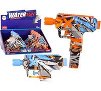 Petit pistolet à eau graffiti bleu orange