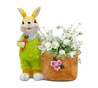 Petit planteur, planteur de lapin - Pot de lapin de Pâques | 20 cm/7,8 pouces Décoration de Pâques Mottes de jardin, récipient de fleurs de printemps pour décoration de maison de campagne