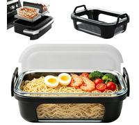 Petit plat en verre borosilicate avec couvercle, tapis en silicone et anneau en silicone, accessoire pour friteuse à air chaud Ninja AF400EU SL400EU AF500EU, résistant à la chaleur, passe au