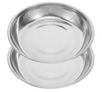 Petit Plateau de Pesée Rond en Acier Inoxydable pour 2 Pièces | Compact, Facile à Nettoyer, Compatible la Cuisine et Laboratoire, Finition Argentée, Usage Domestique et Commercial