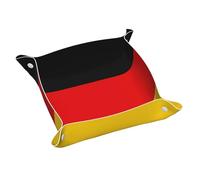 Petit plateau de rangement en cuir double face imprimé drapeau allemand pliable durable pratique