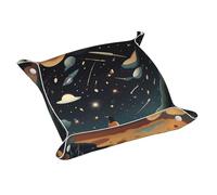 Petit plateau de rangement imprimé « Praying Under The Starry Sky » - Un outil utile pour organiser des bijoux, des clés, de la papeterie et d'autres petits articles.