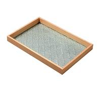 Petit plateau de service en verre gaufré vintage pour centre de table, plateau rectangulaire décoratif pour centre de table en bois rectangulaire en verre