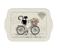 Petit plateau de service individuel bug arts chat cycliste -