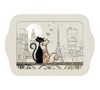 Mini plateau en mélamine alimentaire rectangulaire Chats Amoureux - 20.8 x 14 cm
