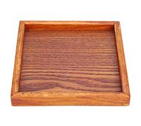 Petit plateau de service portable de forme carrée en bois massif pour thé, café, snack, salle à manger, Bois, 12.5*12.5*2
