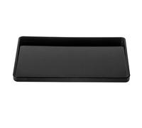 Petit plateau de service rectangulaire en acrylique noir pour cuisine, boissons, nourriture ou salle de bain (30 x 19 x 2 cm)