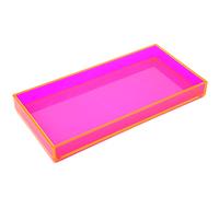 Petit Plateau décoratif en Acrylique pour Coiffeuse, Maquillage, Parfum, Bijoux, 30,5 x 15,2 cm, Rose Fluo