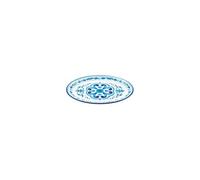 Petit plateau ovale en mélamine bleu 35,5 x 25,5 cm