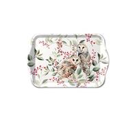 Petit plateau rectangulaire Couple de Chouettes Effraies