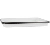 Petit plateau rectangulaire en émail blanc 17 cm par Ib Laursen