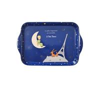 Plateau Kiub Le Petit Prince Assis sur la Lune, Renard et Tour Eiffel (21x14cm)