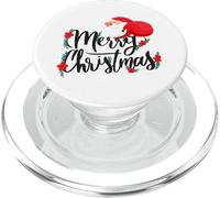 Petit Poinsettia Rouge Merry Christmas PopSockets PopGrip pour MagSafe