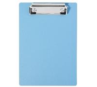 Petit porte-bloc A5 avec pince en métal caoutchouté, bleu glacier, taille A5 standard, 225 x 155 mm, support de papier fiable, porte-mémo, porte-document en isorel