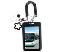 Petit porte-cartes | Lanière rétractable étanche | Étui portable pour cartes de visite | Pour bureau, école, plein air, voyage, vacances, shopping, déplacement, rendez-vous galant, fête