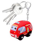 Petit Porte-Clés en Peluche, Camion de Pompiers en Peluche Remplie Jouets Véhicules, Charm Éducatif pour Sac à Dos Chambre Maison Berceau Sac à Main Anniversaire