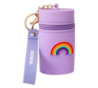 Petit porte-clés en silicone pour voyage, porte-monnaie, gloss à lèvres, pochette de rangement pour clés, sac à changer, étui portable pour gloss à lèvres, Arc-en-ciel, Beauté de masse