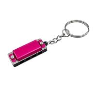Petit porte-clés harmonica | 4 trous 8 tons en métal | Instrument de musique élégant, breloque de musique légère pour les élèves du primaire