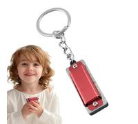 Petit porte-clés harmonica 4 trous 8 tons en métal musical | Breloque musicale portable, accessoire léger pour adultes, débutants