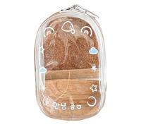 Petit porte-clés transparent de rangement pour figurines d'action, clés de voiture, bijoux, porte-monnaie pratique, pour bébé, usage quotidien, sac à main en PVC motif fraise, Little Bear, One Size