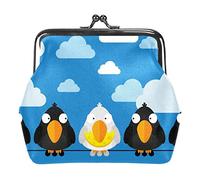 Petit Porte-Monnaie à Boucle Blue Bird Animal Pouch Kiss-Lock Clasp Change Purse Wallets