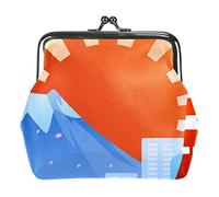 Petit Porte-Monnaie à Boucle Incroyable Japan Tower Sunset Pouch Kiss-Lock Clasp Change Purse Wallets