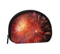 Petit porte-monnaie avec impression 3D en forme de feu d'artifice pour un usage quotidien et des cadeaux, Noir , Taille unique, Pochette à monnaie