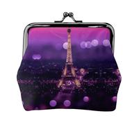 Petit porte-monnaie avec impression Paris rose, portefeuille de voyage léger pour les visites touristiques et les courses, Noir , Taille unique, Pochette à monnaie