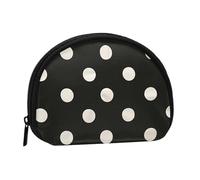 Petit porte-monnaie avec imprimé à pois noirs et blancs pour un usage quotidien et des cadeaux, Noir , Taille unique, Pochette à monnaie