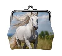 Petit porte-monnaie avec imprimé étalon blanc pour homme et femme, noir, One Size, Vintage