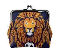 Petit porte-monnaie avec imprimé lion cool pour homme et femme, noir, taille unique, vintage, Noir/blanc, One Size, Vintage.