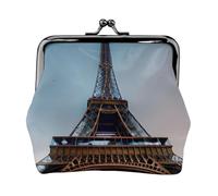 Petit porte-monnaie avec imprimé Paris Tour Eiffel - Petit porte-monnaie - Porte-cartes - Pour homme et femme - Noir - Taille unique - Vintage, Noir , Taille unique, Vintage