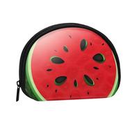 Petit porte-monnaie avec imprimé pastèque rouge pour un usage quotidien et des cadeaux, Noir , Taille unique, Pochette à monnaie